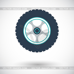 Иконка колеса автомобиля - векторный клипарт Royalty-Free