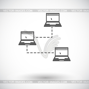 Компьютерные сети один значок - векторный клипарт
