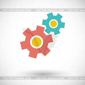 Gear flat icon - vector clipart