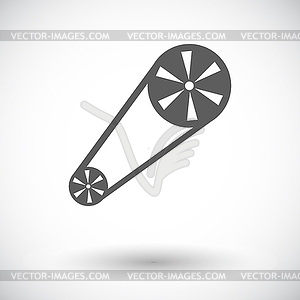Timing belt flat icon - vector image