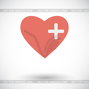 Сердце плоский значок - векторизованное изображение