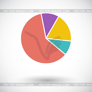 Graph single flat icon - vector image