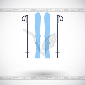 Ski icon - vector image