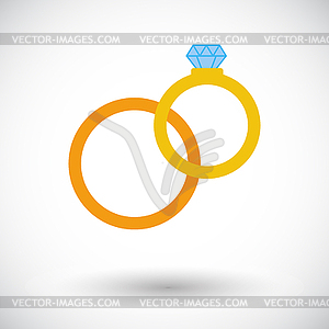 Wedding rings - vector clipart