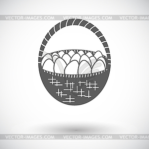 Basket of eggs single icon - vector image