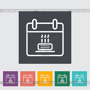 Calendar with cake - vector clipart