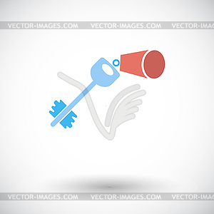 Key flat icon - vector clipart