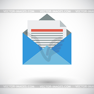 Envelope flat icon - royalty-free vector image