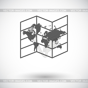 Map icon - vector clipart