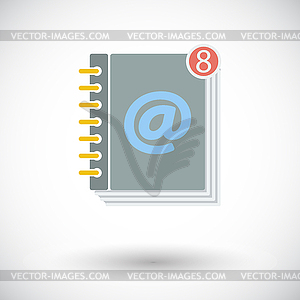 Contact book single icon - vector clipart