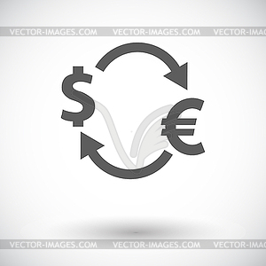 Currency exchange - white & black vector clipart