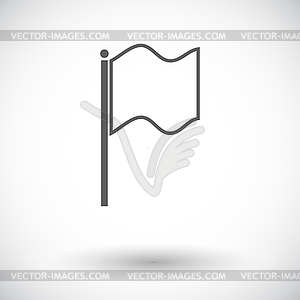 Flag flat single icon - white & black vector clipart