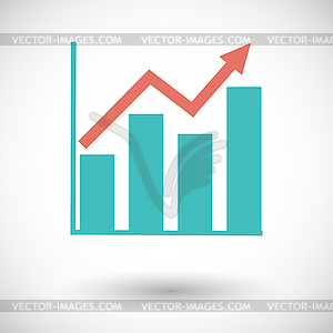 Graph flat single icon - vector clipart / vector image