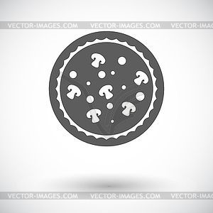 Pizza icon - white & black vector clipart