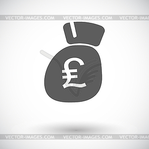 Pound sterling flat icon - royalty-free vector clipart