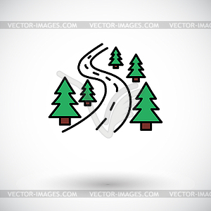 Road icon - vector clipart