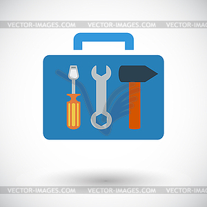 Tool box single icon - vector clip art