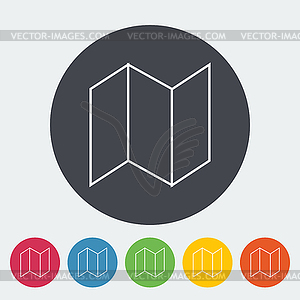 Map icon - vector clip art
