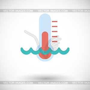 Thermometer flat icon - vector image