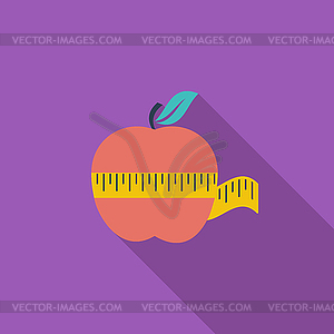 Apple flat icon - vector image