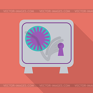 Банковский сейф значок - стоковое векторное изображение