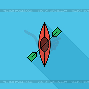 Значок каноэ - иллюстрация в векторе