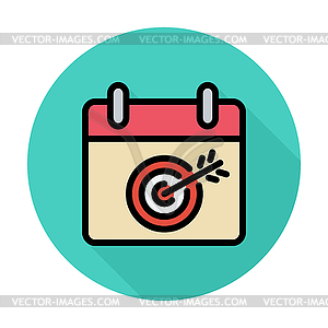 Calendar with goal - vector clipart