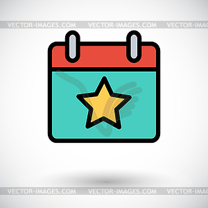 Calendar with star - vector clip art
