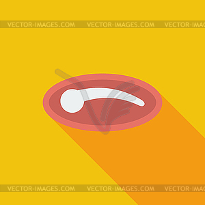 Car door handle, single flat icon - stock vector clipart