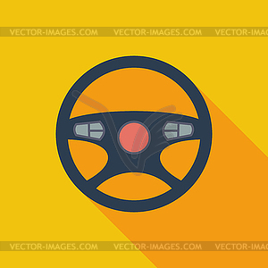 Car Steering Wheel icon - vector clip art