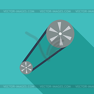 Timing belt flat icon - vector clipart