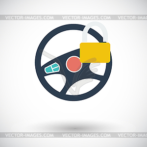 Car Steering Wheel flat icon - royalty-free vector image