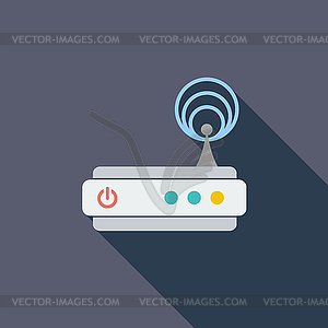 Router single icon - vector clip art