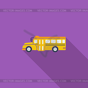 Школьный автобус плоский значок - векторный клипарт / векторное изображение
