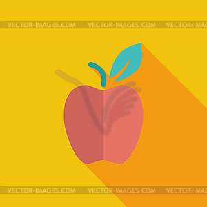 Apple flat icon - vector clipart