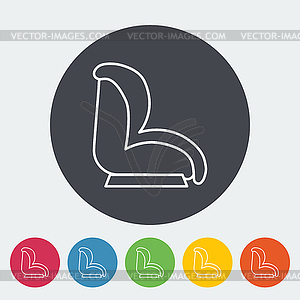 Child car seat flat icon - vector clip art