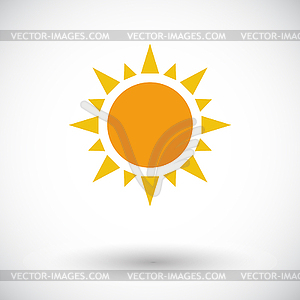 Sun single flat icon - vector clipart