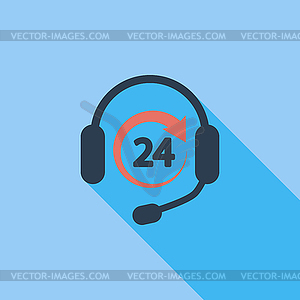 Support 24 hours - vector image
