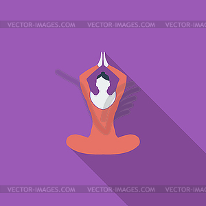 Yoga flat icon - vector EPS clipart