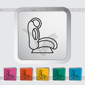Child car seat flat icon - vector clipart / vector image