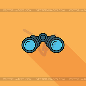 Binoculars flat icon - vector clipart