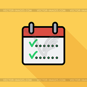 Calendar with chek - vector clip art