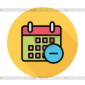 Calendar with minus - royalty-free vector clipart