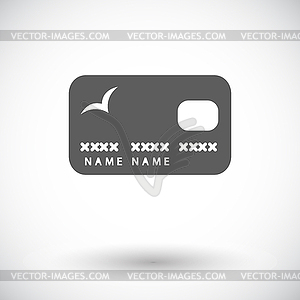 Credit card single flat icon - royalty-free vector image