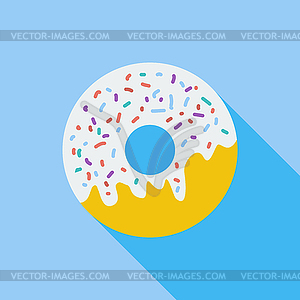 Donut flat icon - vector image