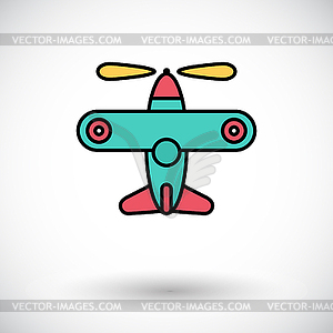 Airplane toy icon - vector image