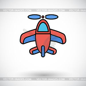 Airplane toy icon - vector image