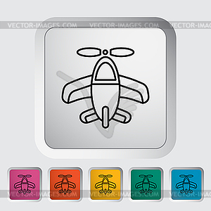 Airplane toy icon - vector clipart