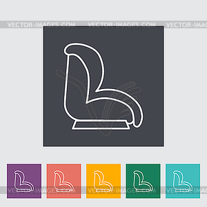 Child car seat flat icon - vector image