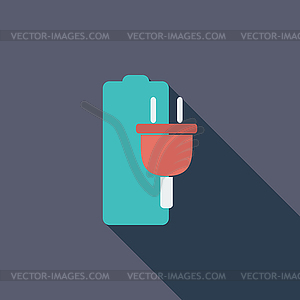 Charging battery, single icon - vector clipart / vector image